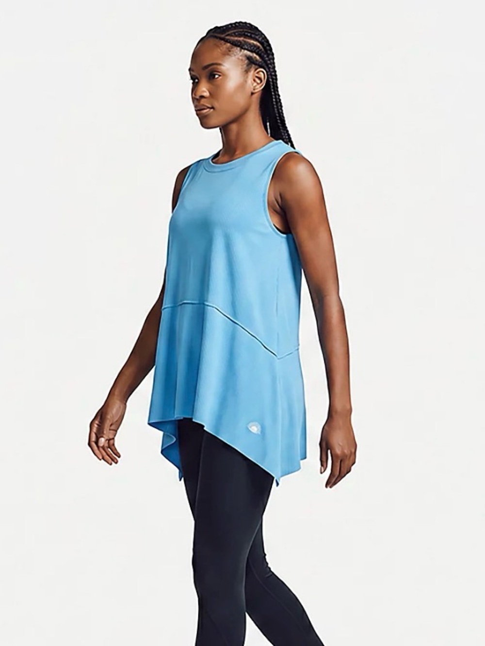 Jadelynn Brooke Light Blue Ribbed Swing Tank